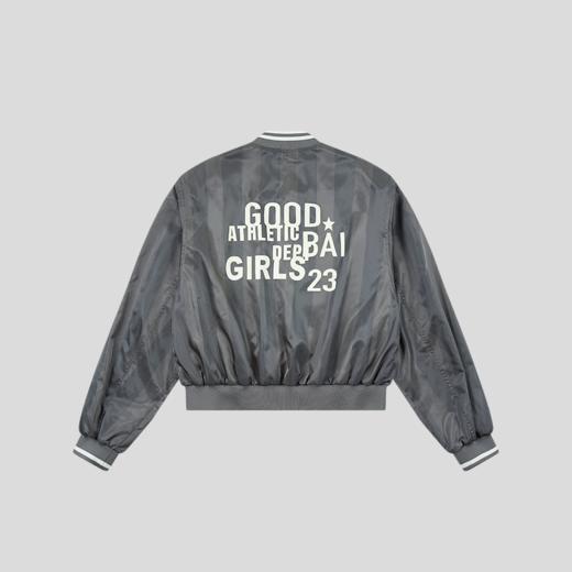GOODBAI 23 GIRLS athletic撞色印花条纹薄棒球外套 商品图2
