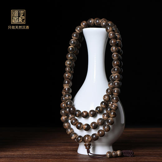 天然文莱沉香佛珠 沉水级 8.5mm*108颗 39克 SP10523 商品图0