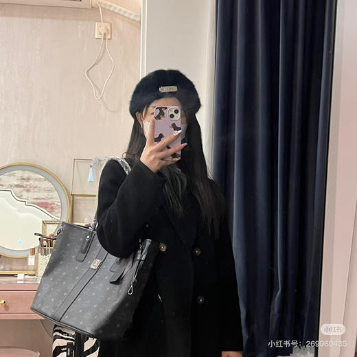 𝗠𝗖𝗠 中号双面购物袋-黑色 商品图2