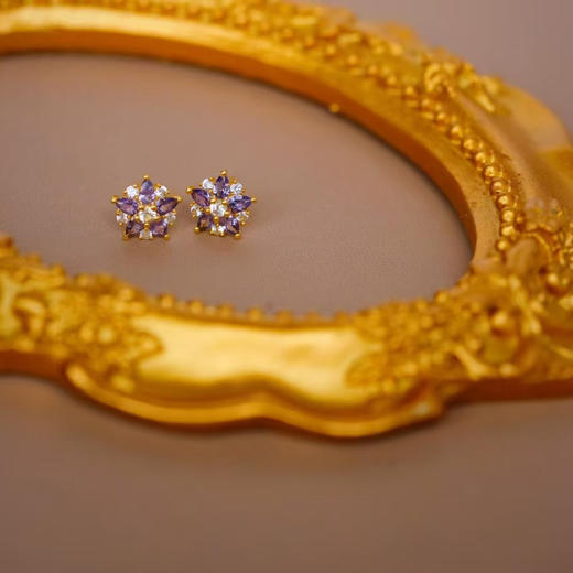 龢盒原创 糖果配色彩色宝石耳钉 商品图1