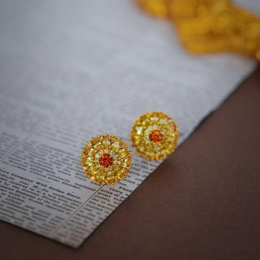 龢盒原创 太阳花彩宝耳钉 商品图1