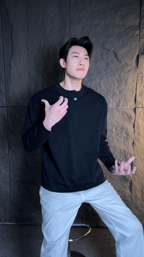 T2223秋冬季新款时尚个性圆领纽扣纯色设计感小众设计百搭宽松休闲上衣