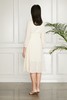 Le Malene 圆领收腰米色连衣裙 11477 商品缩略图2