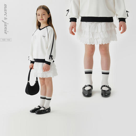 马克珍妮女童芭蕾风绣花蛋糕裙儿童短裙半身裙夏装新款裙子250186 商品图0