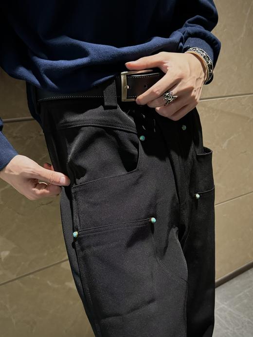 驴家 24FW 绿松石羊毛混纺阔型西裤 商品图2