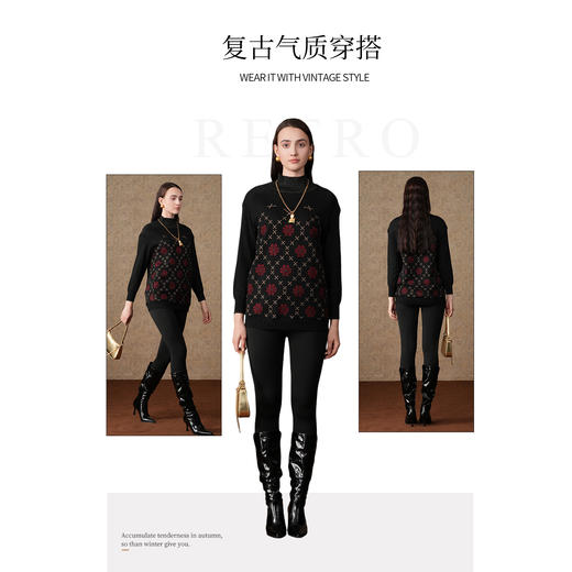 乔万尼羊毛针织小高领保暖毛衣ES4C309 商品图3