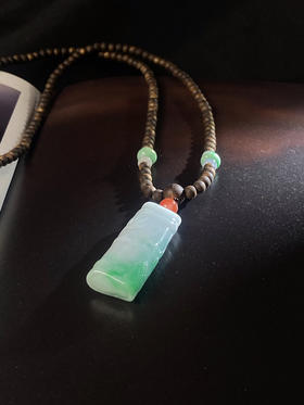 XY0059原创沉香+翡翠竹节套链1️⃣