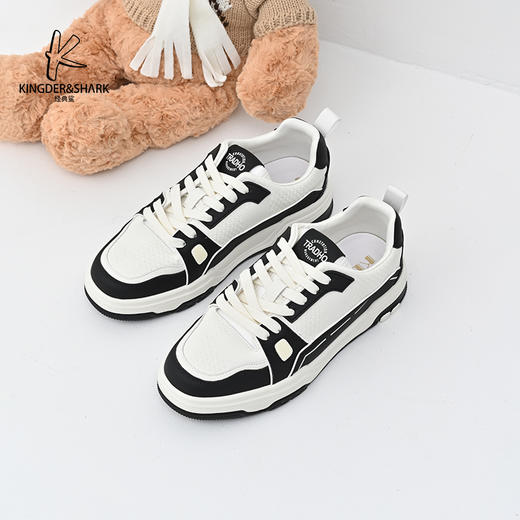 经典鲨2025年春季新品男士潮流拼色系带平底休闲鞋KW222-513051 商品图0