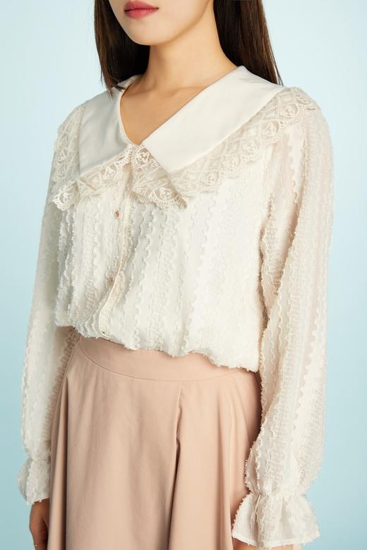 amadella 蕾丝花边领提花衬衣 11472 商品图3