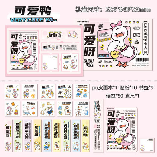 【开学季！手账本套装】小学生文具套装加油鸭卡通笔记本套装男孩学习用品开学季礼物。ry 商品图8
