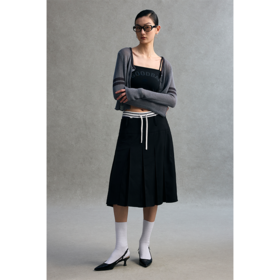 GOODBAI 23编号撞色提花大圆领紧身针织开衫