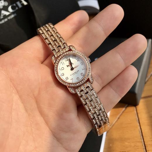 【情人节礼物】春夏季新款女士石英手表 玫瑰金银蓝盘小表盘闪亮精致腕表 商品图3