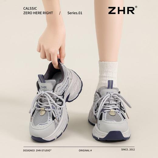 ZHR则则复古增高老爹鞋女春季新款柔软透气休闲鞋耐磨轻便运动鞋 商品图2