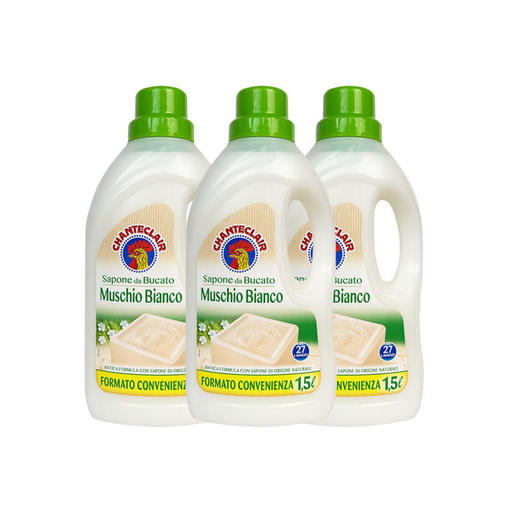 【一般贸易】意大利大公鸡管家 白苔香洗衣液（绿）1000ml*2瓶/1500ml*3瓶 商品图4