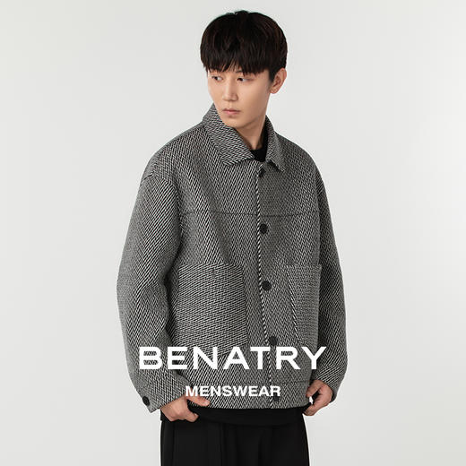 贝纳川时尚经典翻领男士羊毛呢外套ECP300002402 商品图2