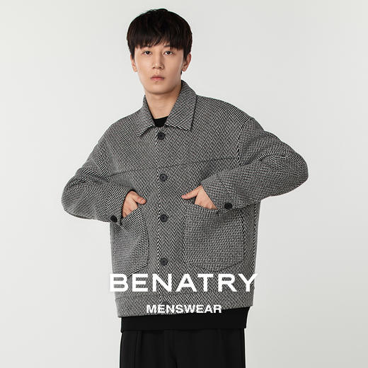 贝纳川时尚经典翻领男士羊毛呢外套ECP300002402 商品图0