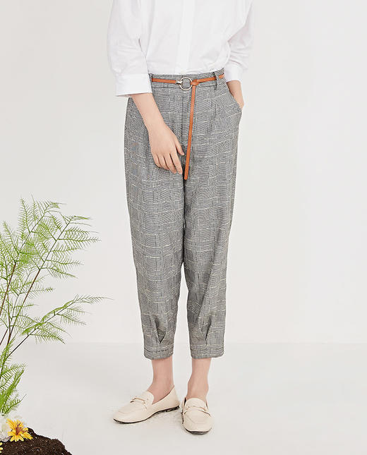 NUTS春季新品时尚经典黑白格长裤女211073058B 商品图0