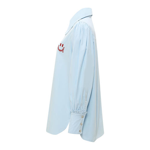 【2件9折】【Petit Bari】笑脸刺绣长袖衬衫复古宽松衬衫简约休闲百搭 商品图2