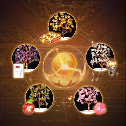 吉品五蕴彩愿迷你水晶树 商品图2