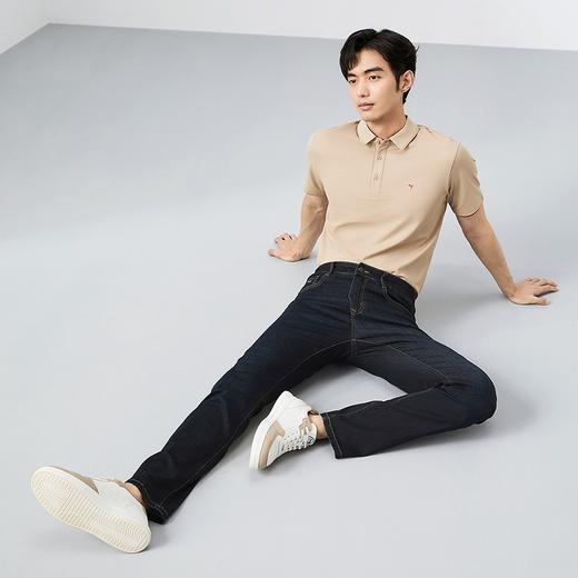 【含莱赛尔】柒牌弹力牛仔裤男2025春夏新款商务直筒耐磨水洗长裤128H72810 商品图1