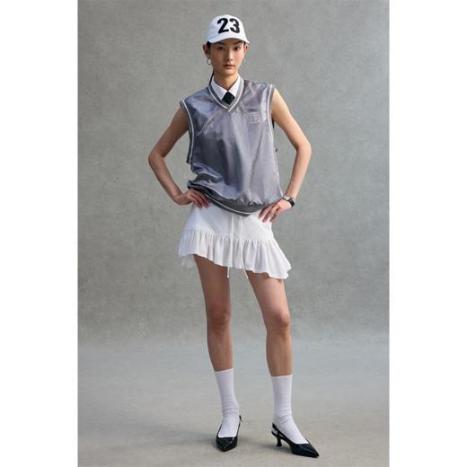 GOODBAI 23编号签名印花V领条纹质感薄背心 商品图0