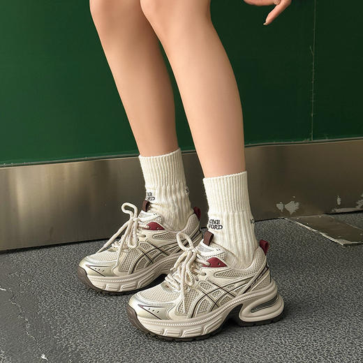 经典鲨女鞋2025年春季新款韩版网状透气舒适休闲跑步鞋老爹鞋KW160-517061 商品图1