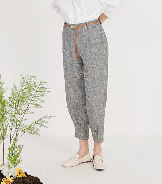 NUTS春季新品时尚经典黑白格长裤女211073058B 商品图3