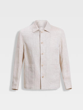 【共享衣橱】callisto亚麻人字纹翻领短外套