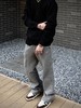 驴家 24ss 灰色空气层太空棉微喇西装卫裤 商品缩略图7