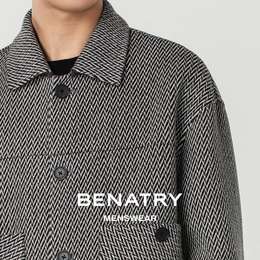 贝纳川时尚经典翻领男士羊毛呢外套ECP300002402 商品图3