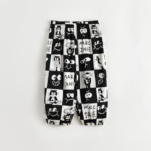 马克珍妮男女童垂感透气防蚊裤印花束脚裤儿童裤子宝宝夏装550536 商品图2