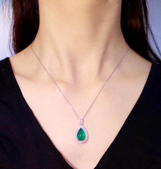 3.7ct蛋面祖母绿吊坠 商品图3