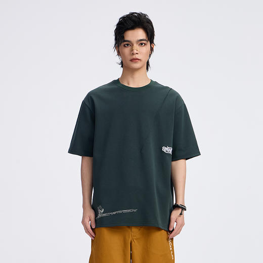 ONIARAI/鬼洗 抽象奥里尼亚克人版画疤痕褶宽松T恤 A840011 商品图2