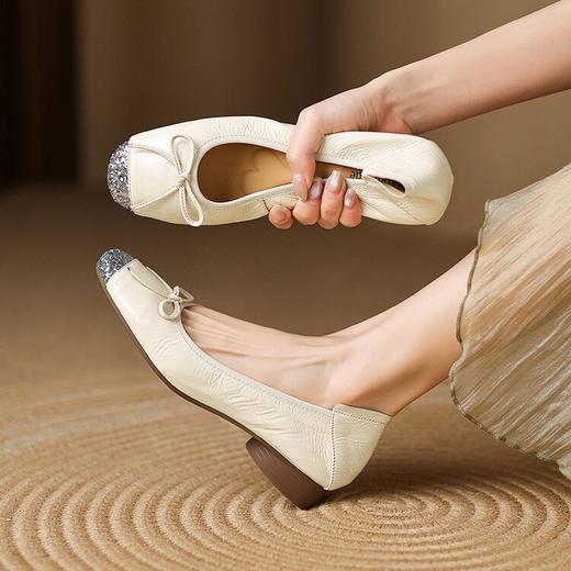 【预售5天】法式气质蝴蝶结玛丽珍单鞋2025新款平跟头层羊漆皮超软时尚休闲鞋LD&7271 商品图6