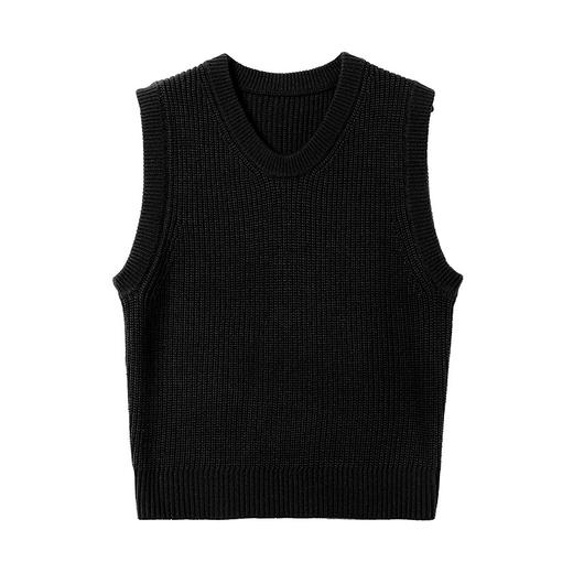 棉仓346699004-vip初棉方圆领羊毛混纺薄款马甲 商品图3