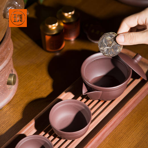璞实茶器璞实壹份心意宝瓶紫砂盖碗旅行套装便携式茶具礼盒装 商品图2