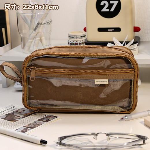 【开学季！透明大容量笔袋】韩国女ins风高颜值diy文具盒小学生铅笔盒男，可180°展开平摊 大开口拿取便捷。ry 商品图7