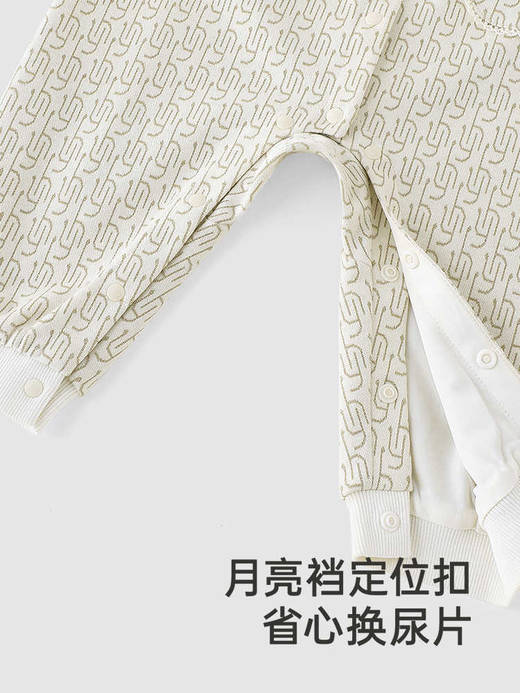 英氏婴儿衣服春秋季长袖柔软透气女宝连体衣2025新款YRHAJ1R006A 商品图3