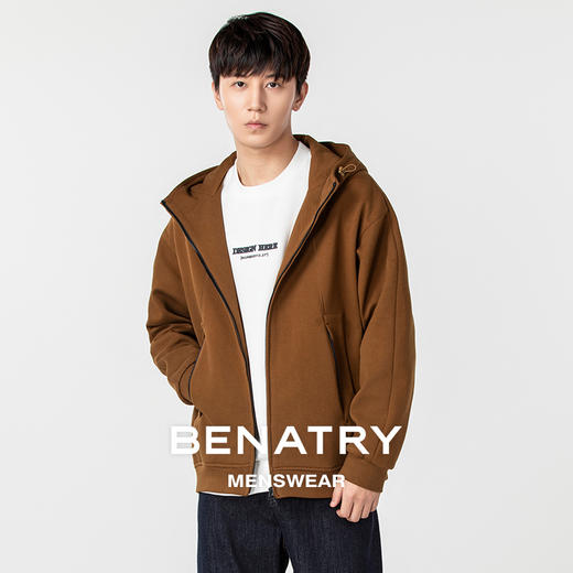 贝纳川时尚拉链男士休闲连帽外套ECP300007 商品图0