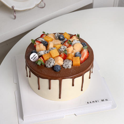 经典水果巧克力淋面蛋糕 商品图0