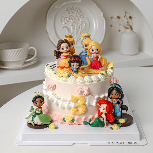迪士尼公主系列奶油蛋糕 商品图0
