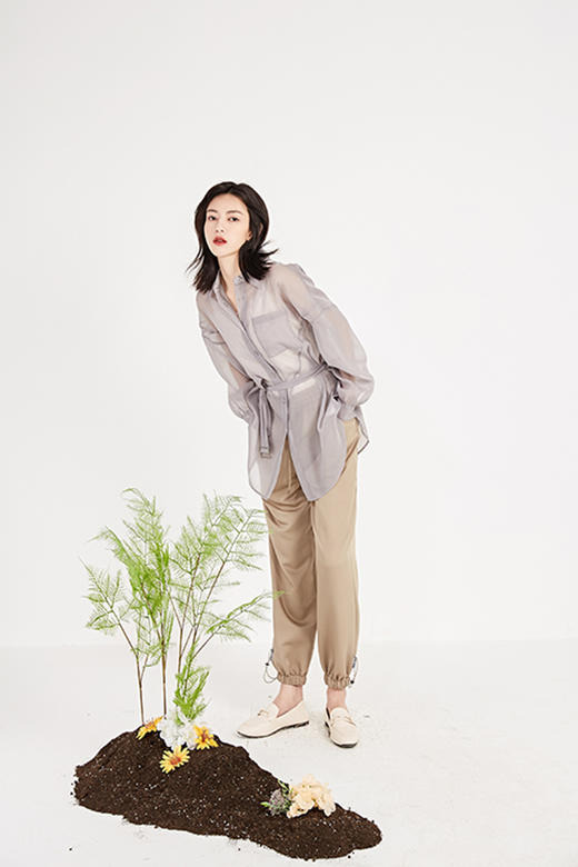 NUTS春季新品时尚气质修身优雅通勤百搭长袖衬衫女211013081 商品图2