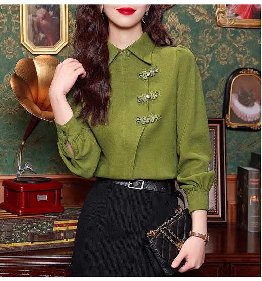 裁缝学苑AS424设计感盘扣不对称衬衫纸样女装新款长袖衬衣港风上衣样板 商品图3