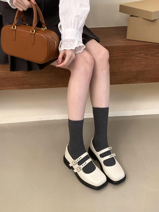 【GZ】无忧购韩版复古布洛克浅口玛丽珍小皮鞋X968-8（截单后7天发货) 商品图7
