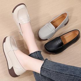 【舒适透气】真皮厚底单鞋女2505  【易搭配 -- 美腿显瘦】 外形简洁新颖，不管裙装，裤装都可以搭!