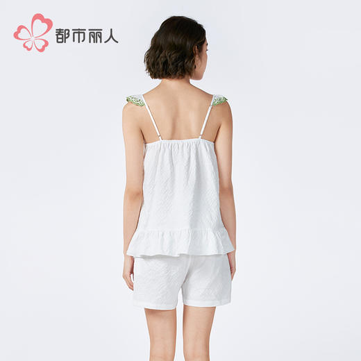 都市丽人女士软绵绵短袖套装薄软绵绵抽条好睡好眠袖类LHH2C9 商品图3