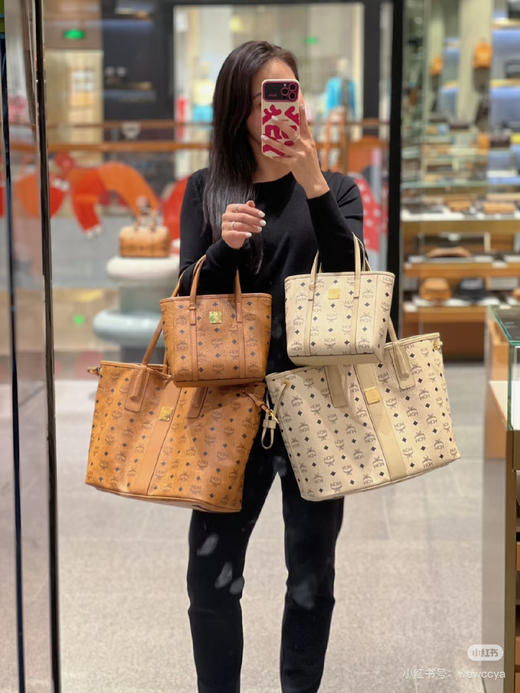 Mcm经典子母购物袋包-米白色 商品图2