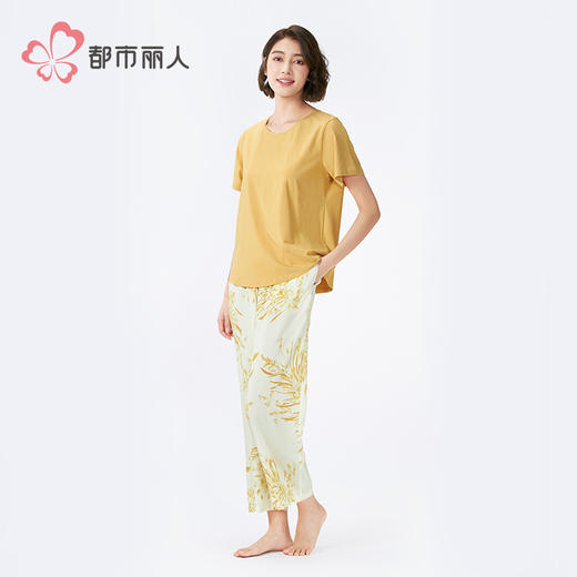 都市丽人女士棉质短袖套装薄TC拉架+梭织人棉生活家居短袖类LHH2C6 商品图2