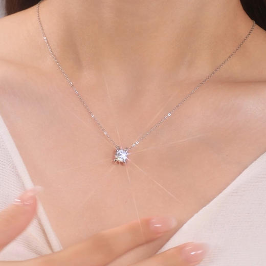 【爆闪莫桑钻】 卡蒂罗KADER 真诚之心项链 锁骨链 莫桑石闪耀吊坠小众简约百搭设计 恋爱告白生日纪念日 925银 商品图2