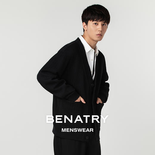 贝纳川百搭V领男士开衫外套ECP316002 商品图3